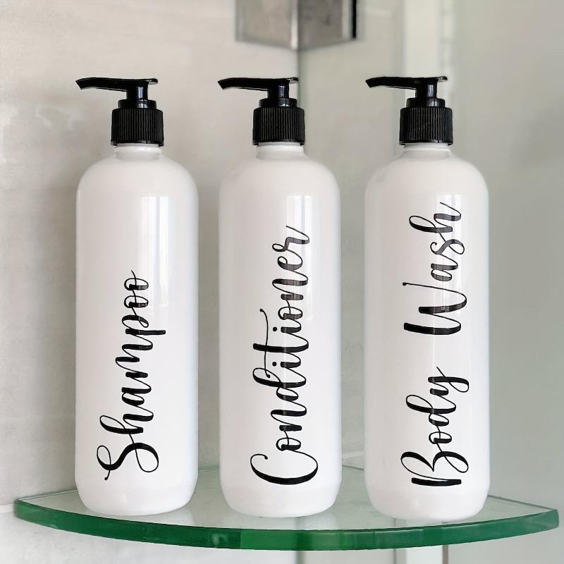 3pcs Refillable Pump Bottle Bathroom Shampoo Dispenser