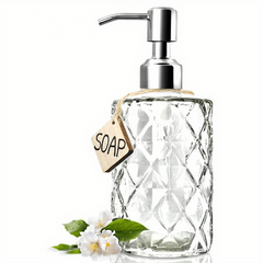 12oz Glass Soap Dispenser with Stainless Steel Pump