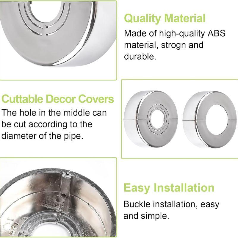 2Pcs Round Escutcheon Plate for Wall Pipe Cover