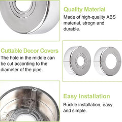2Pcs Round Escutcheon Plate for Wall Pipe Cover