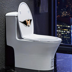Dog & Pig Toilet Lid Decal Adhesive Sticker Waterproof Decorative Cover