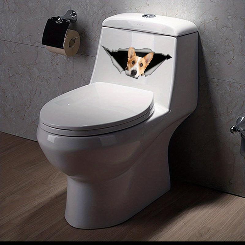 Dog & Pig Toilet Lid Decal Adhesive Sticker Waterproof Decorative Cover