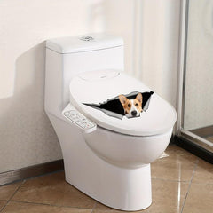 Dog & Pig Toilet Lid Decal Adhesive Sticker Waterproof Decorative Cover