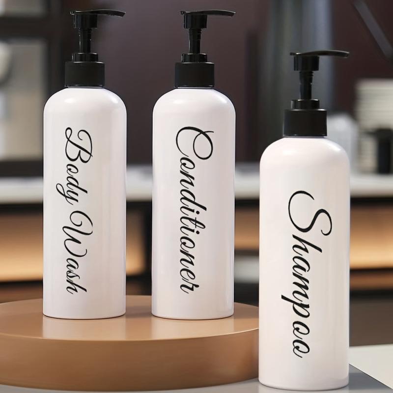 3pcs Refillable Shampoo Conditioner Bottles with Pumps for Bathroom Shower