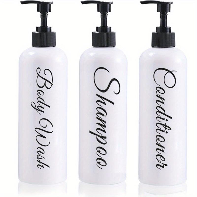 3pcs Refillable Shampoo Conditioner Bottles with Pumps for Bathroom Shower
