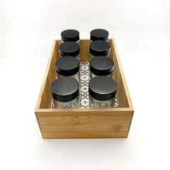 Bamboo Toilet Paper Storage Box Geometric Pattern Organizer