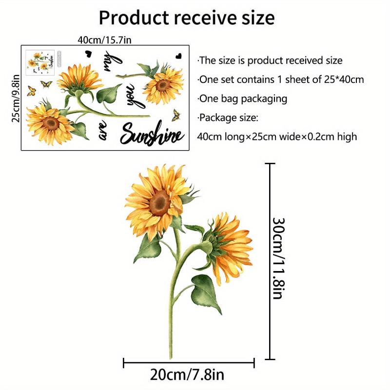 Sunflower Toilet Sticker Bathroom Decor Removable Toilet Lid D