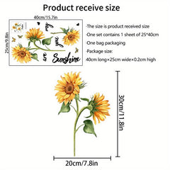 Sunflower Toilet Sticker Bathroom Decor Removable Toilet Lid D
