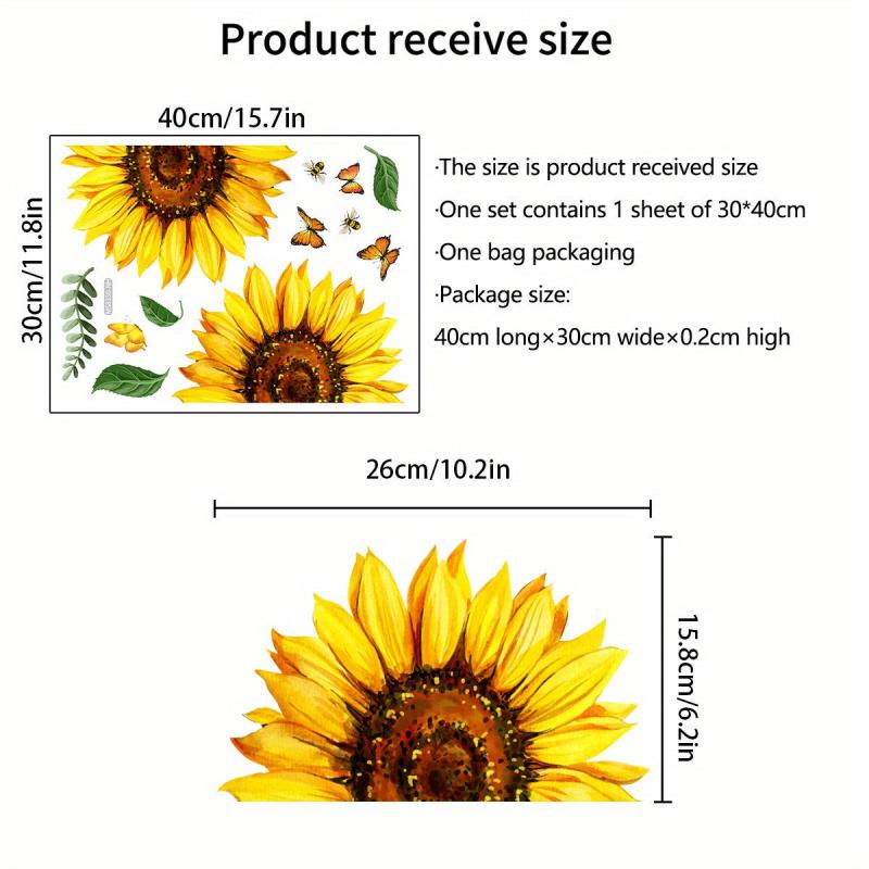 Sunflower Toilet Sticker Bathroom Decor Removable Toilet Lid D