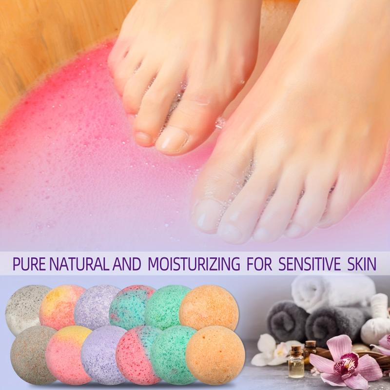 12Pcs Organic Salt Foot Bath Balls for Dry Cracked Feet