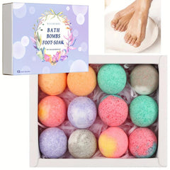 12Pcs Organic Salt Foot Bath Balls for Dry Cracked Feet