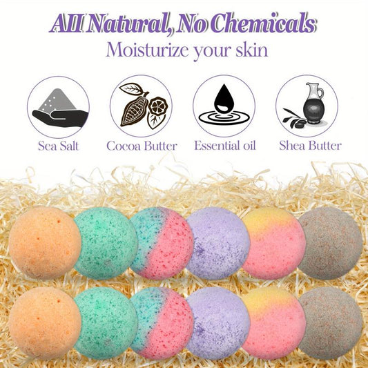 12Pcs Organic Salt Foot Bath Balls for Dry Cracked Feet