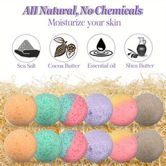 12Pcs Organic Salt Foot Bath Balls for Dry Cracked Feet