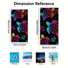 Turtle Print Beach Towel for Outdoor Fun
