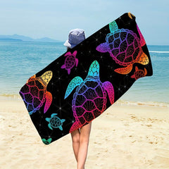 Turtle Print Beach Towel for Outdoor Fun
