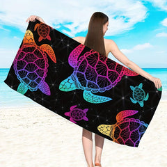 Turtle Print Beach Towel for Outdoor Fun
