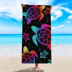 Turtle Print Beach Towel for Outdoor Fun