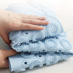 Non Slip Silicone Bath Massage Mat with Drain Holes Soft Shower Rug