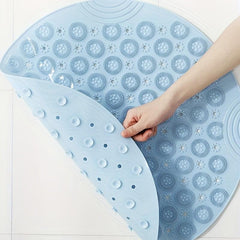 Non Slip Silicone Bath Massage Mat with Drain Holes Soft Shower Rug