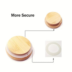 2pcs 10 oz Glass Apothecary Jar with Wood Lids Bathroom Organizer