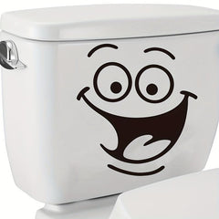 1pc Smile Face Pattern Toilet Lid Decal Funny Self Adhesive Toilet Sticker