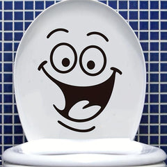 1pc Smile Face Pattern Toilet Lid Decal Funny Self Adhesive Toilet Sticker