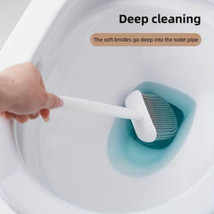 Toilet Cleaning Brush Set with Long Handle and Wall-Mounted Holder