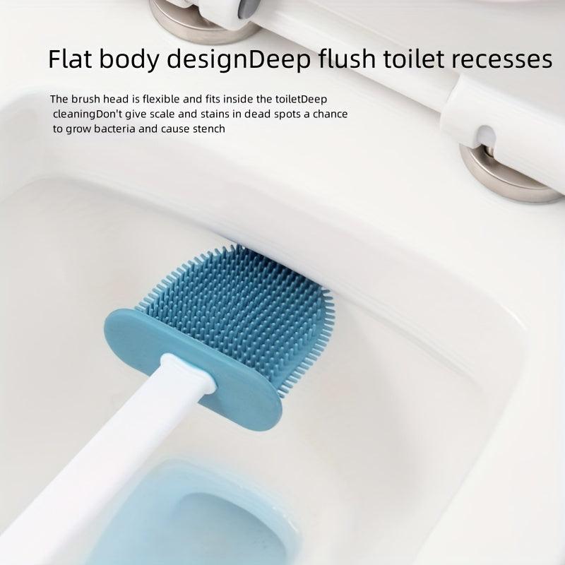 Toilet Cleaning Brush Set with Long Handle and Wall-Mounted Holder