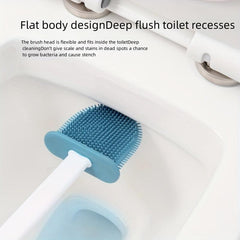 Toilet Cleaning Brush Set with Long Handle and Wall-Mounted Holder