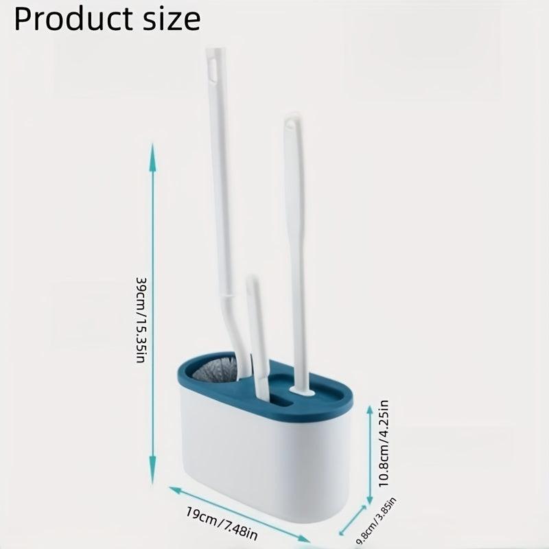 Toilet Cleaning Brush Set with Long Handle and Wall-Mounted Holder