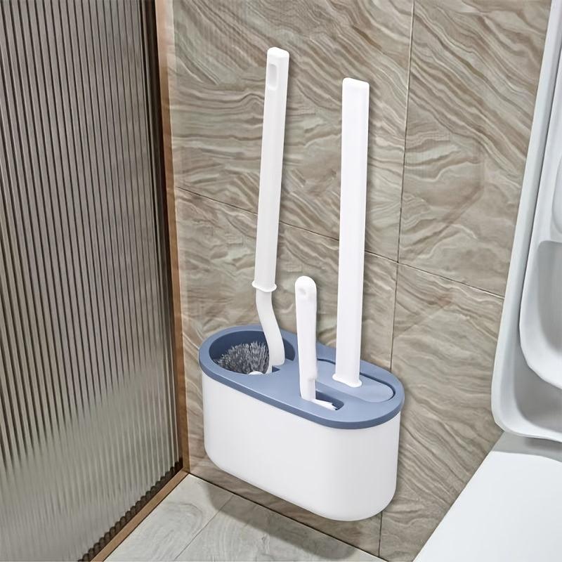Toilet Cleaning Brush Set with Long Handle and Wall-Mounted Holder