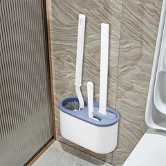 Toilet Cleaning Brush Set with Long Handle and Wall-Mounted Holder