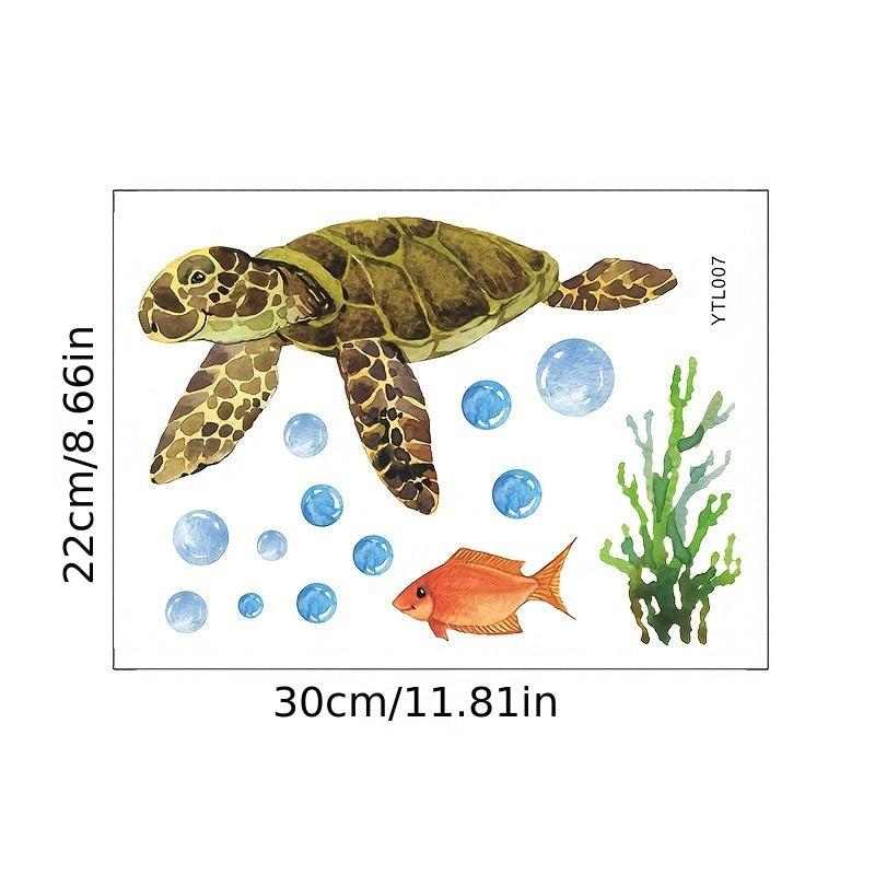 Luminous Sea Turtle Toilet Lid Decal Stickers