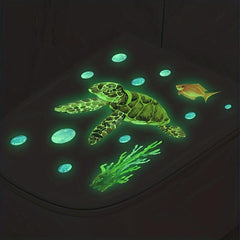 Luminous Sea Turtle Toilet Lid Decal Stickers