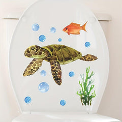 Luminous Sea Turtle Toilet Lid Decal Stickers