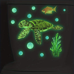 Luminous Sea Turtle Toilet Lid Decal Stickers
