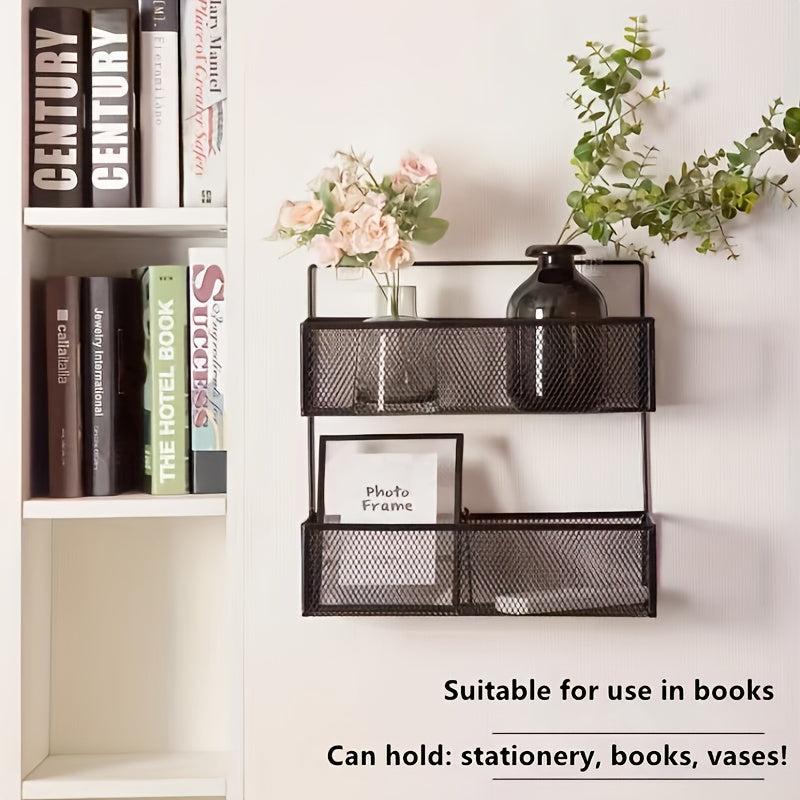 2 Layer Adhesive Bathroom Storage Rack Wall Mounted Hanging Shelf Shower Shelves