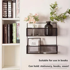 2 Layer Adhesive Bathroom Storage Rack Wall Mounted Hanging Shelf Shower Shelves