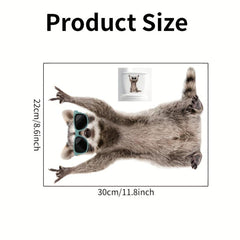 Funny Raccoon Toilet Lid Decal Self Adhesive Wall Sticker Bathroom Decor