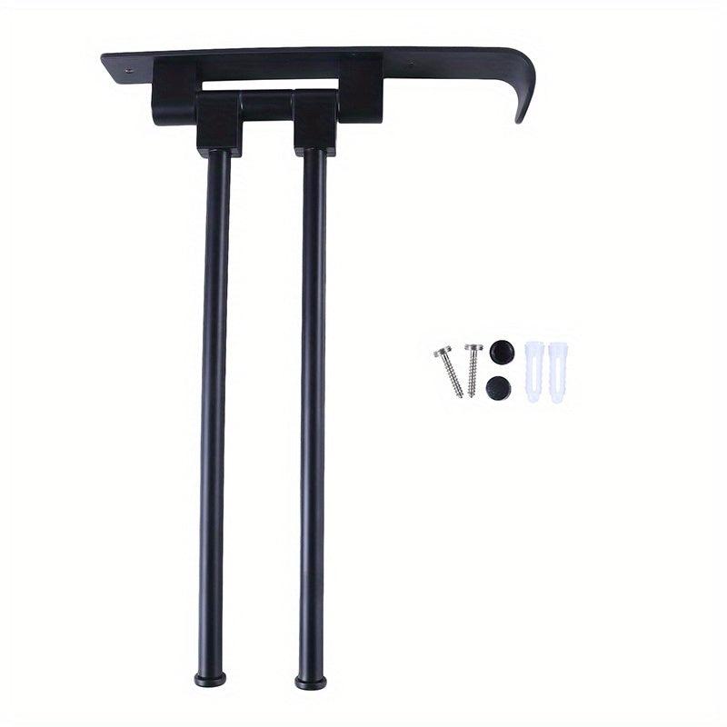 1pc Rotating Aluminum Towel Bar Space Saving Bathroom Accessory