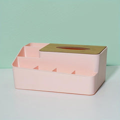 Wooden Cover Tissue Box Plastic Storage Holder for Home