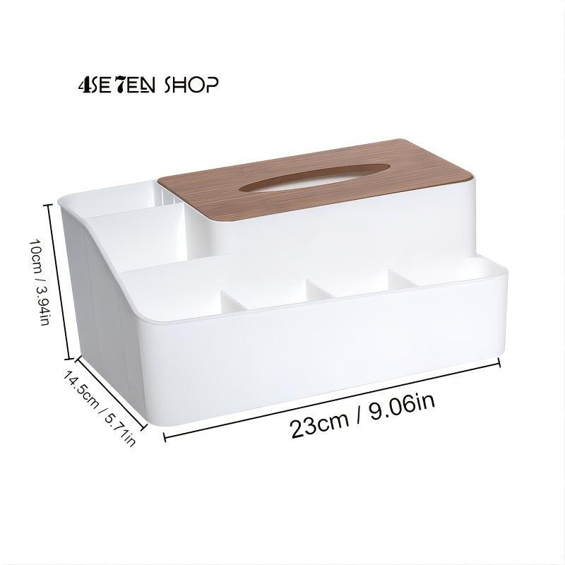 Wooden Cover Tissue Box Plastic Storage Holder for Home