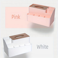 Wooden Cover Tissue Box Plastic Storage Holder for Home