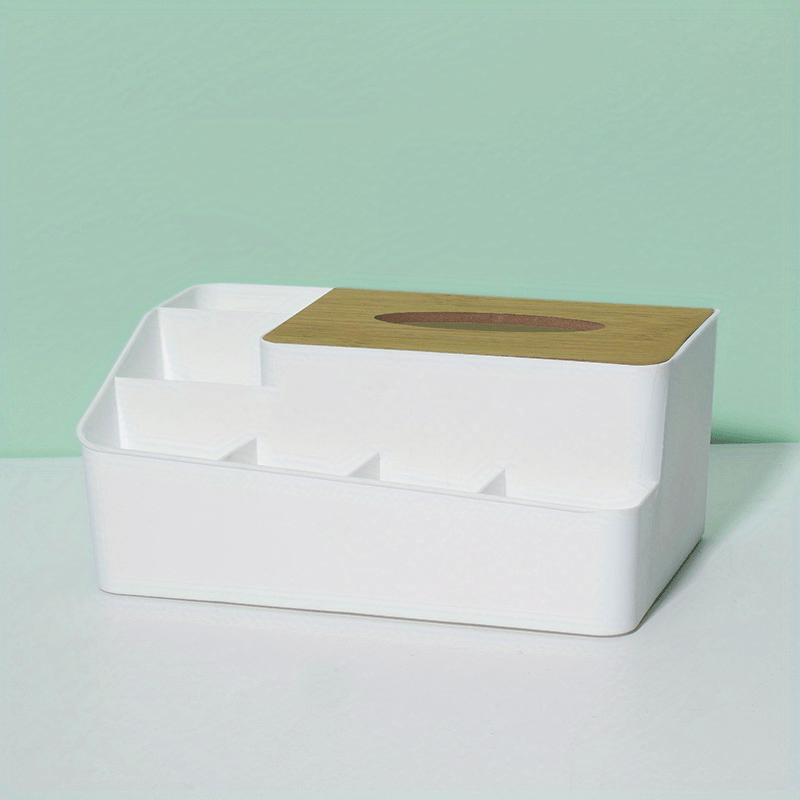 Wooden Cover Tissue Box Plastic Storage Holder for Home