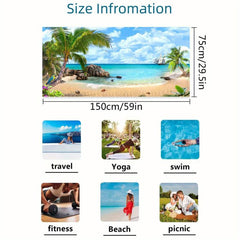 Beach Towel Coconut Tree Sea Pattern