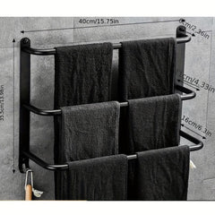 3 Tier Towel Bar Stainless Steel Wall Mounted Towel Rack