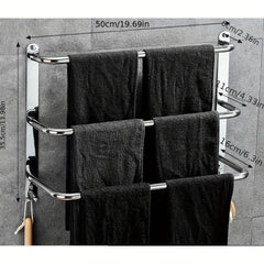 3 Tier Towel Bar Stainless Steel Wall Mounted Towel Rack
