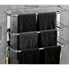 3 Tier Towel Bar Stainless Steel Wall Mounted Towel Rack