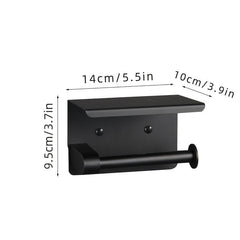 Stainless Steel Toilet Paper Holder with Phone Shelf