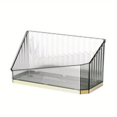 Wall Mounted Cosmetic Storage Box Clear Plastic Makeup Brush and Lipstick Holder